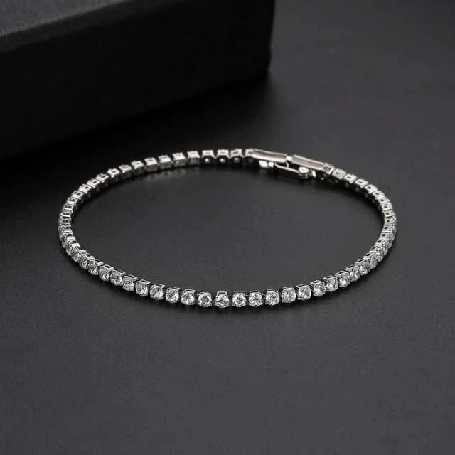 Elegant Silver Tennis Bracelet – Dainty, Classic Jewelry Piece - My Store