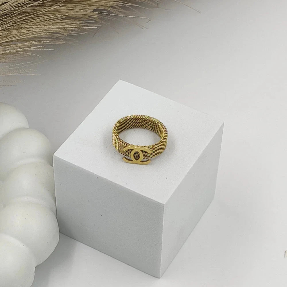 Chanel Style Ring – Classic Luxury Band with Iconic Detail - My Store