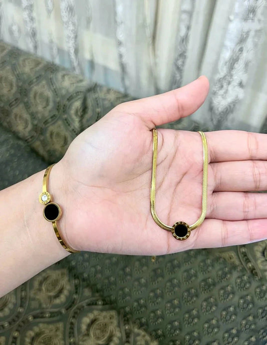 Roman Numeral Circle Pendant Necklace – Elegant Date-Inspired Jewelry Set - My Store