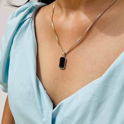 Bold Black Chip Necklace – Unique, Edgy Jewelry Piece for Fashion Lovers - My Store