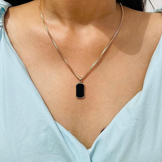 Bold Black Chip Necklace – Unique, Edgy Jewelry Piece for Fashion Lovers - My Store