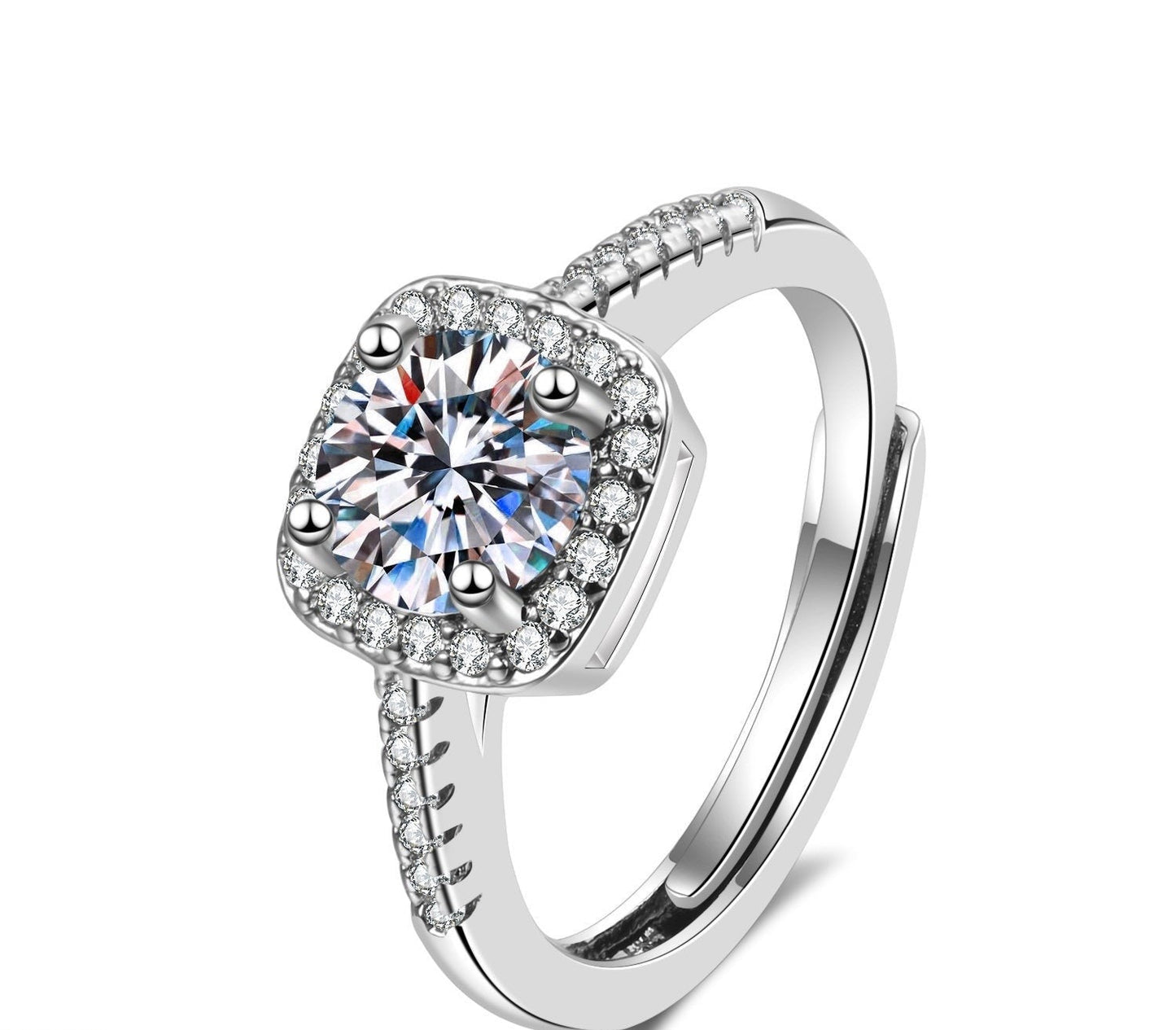 Eternity & Name Ring Set – Sterling Silver Moissanite Engagement & Wedding Bands - My Store