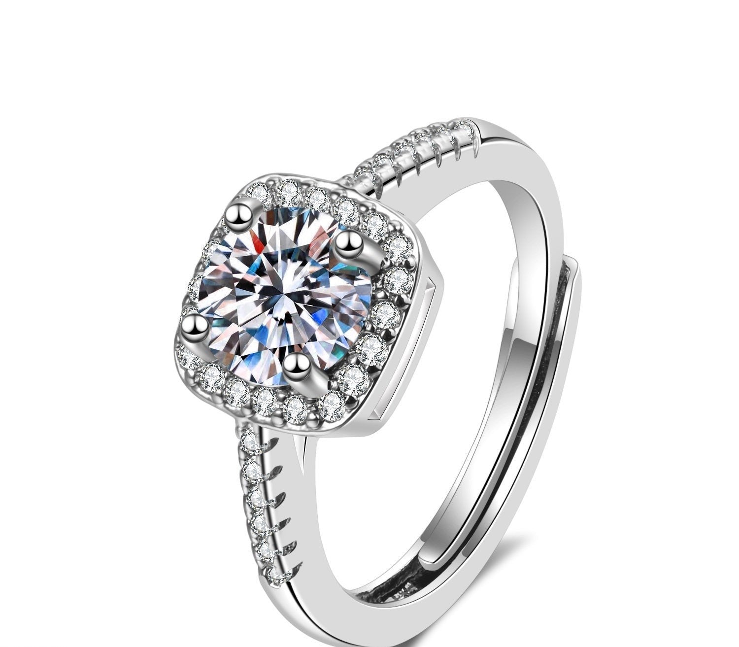 Eternity & Name Ring Set – Sterling Silver Moissanite Engagement & Wedding Bands - My Store