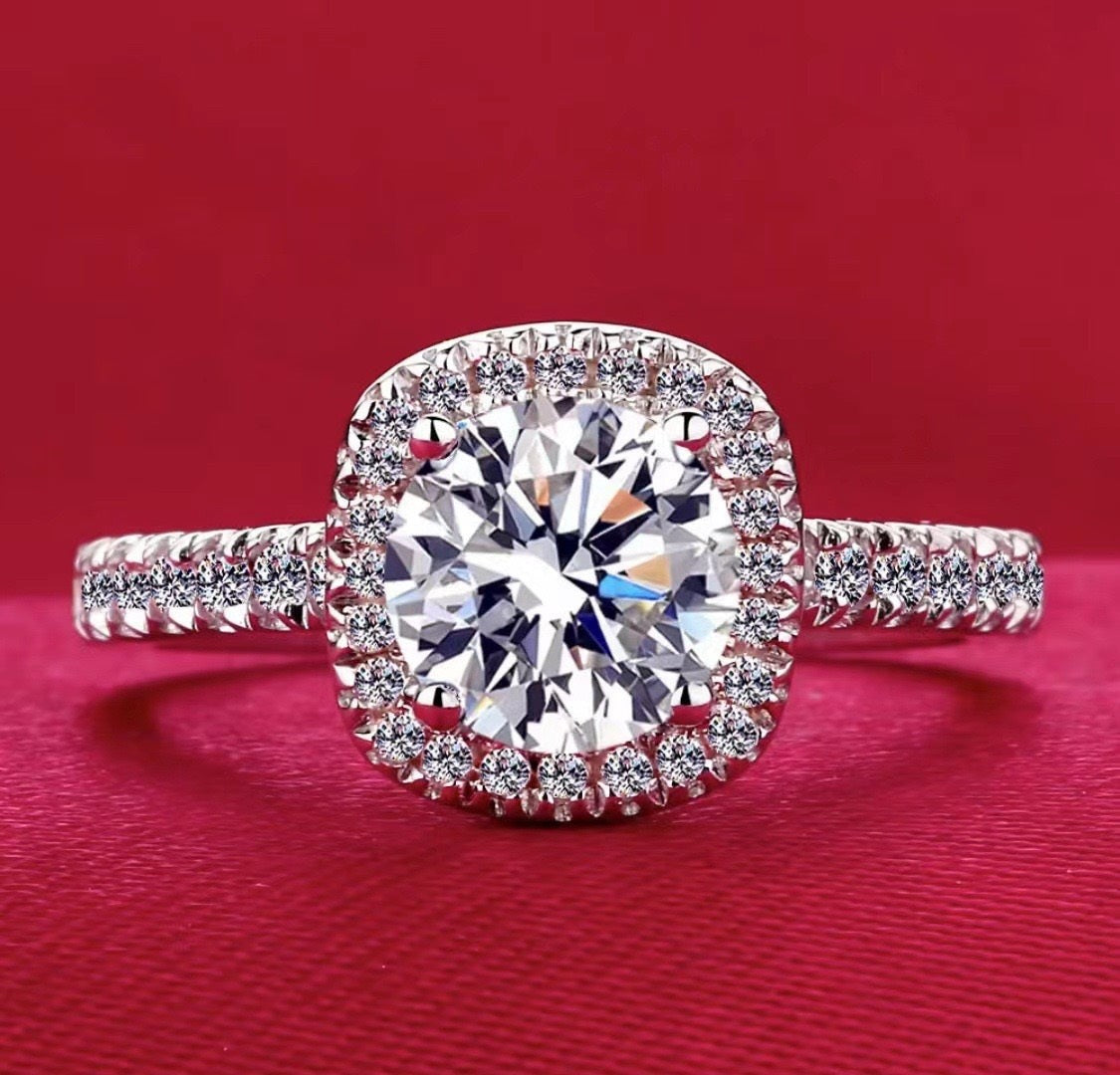 Eternity & Name Ring Set – Sterling Silver Moissanite Engagement & Wedding Bands - My Store