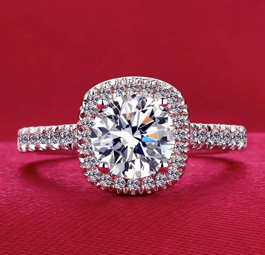 Eternity & Name Ring Set – Sterling Silver Moissanite Engagement & Wedding Bands - My Store