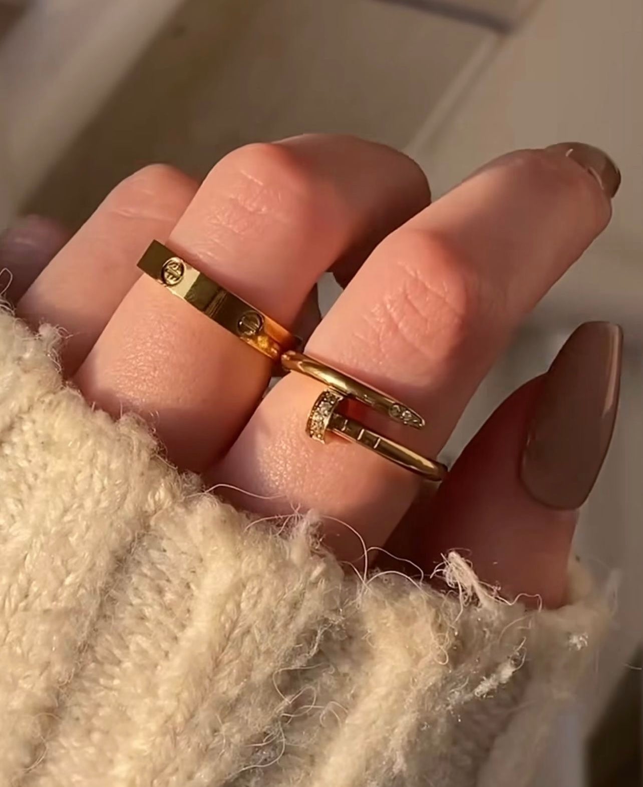 Luxury Ring Duo – Cartier Style Matching Rings for Him & Her - My Store