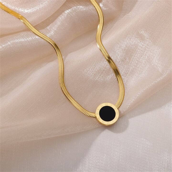 Roman Numeral Circle Pendant Necklace – Elegant Date-Inspired Jewelry Set - My Store