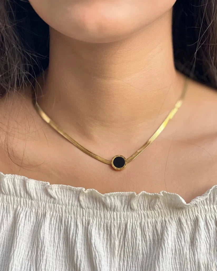 Roman Numeral Circle Pendant Necklace – Elegant Date-Inspired Jewelry Set - My Store