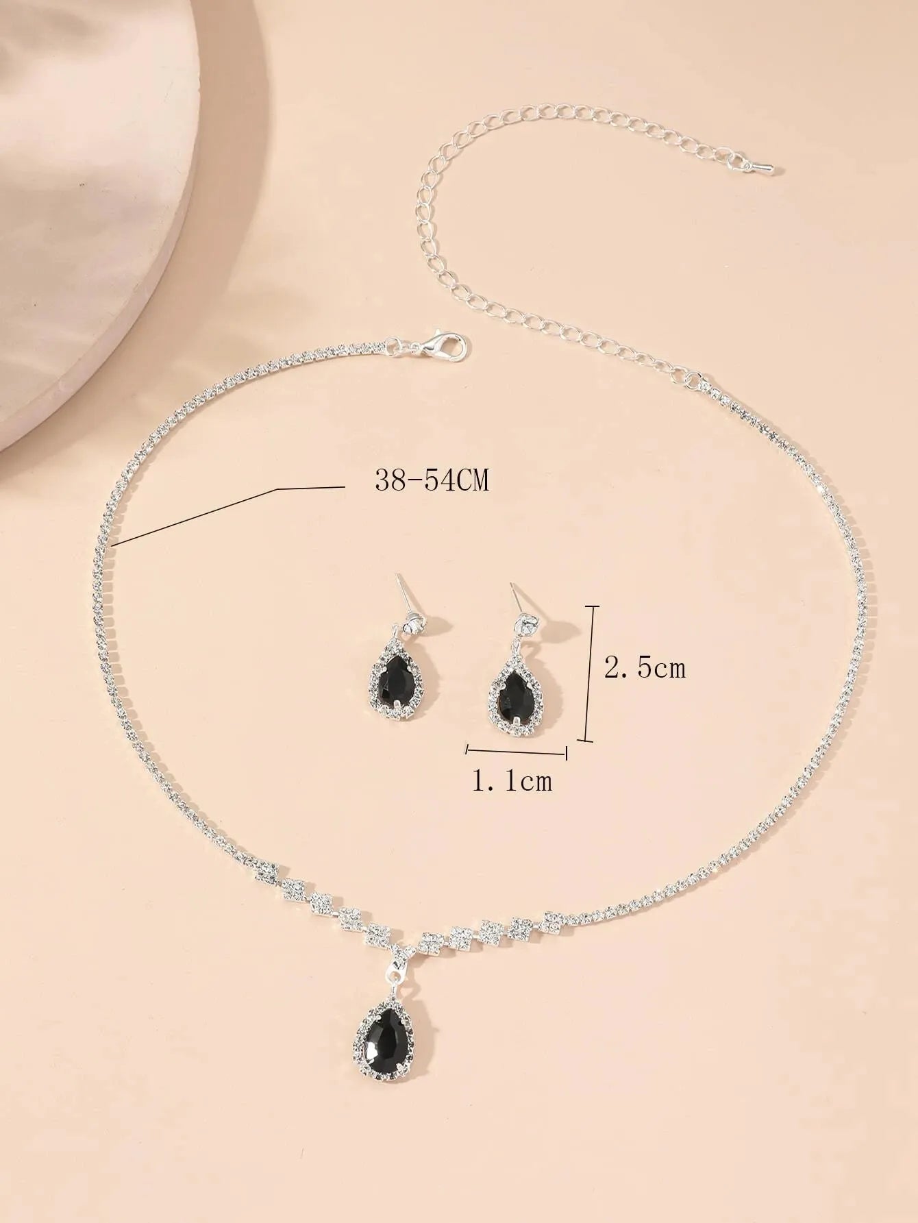 Wedding Season Women's Fashion Droplet Necklace and Earring Set Banquet Party Accessories