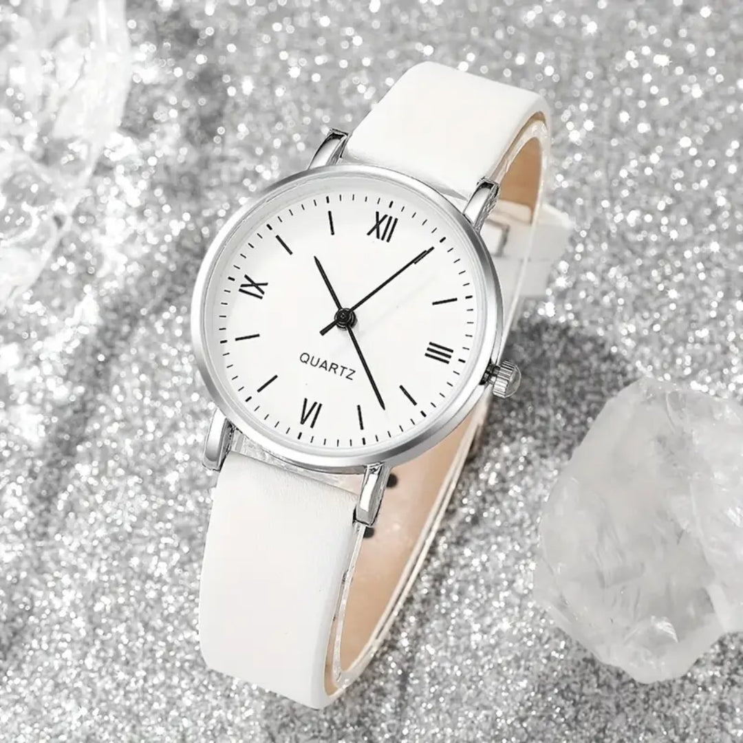 Women'S 6pcs Quartz Watch Set.