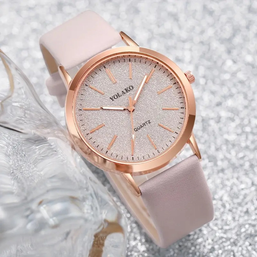 Women's 6pcs quartz watch + jewelry set.