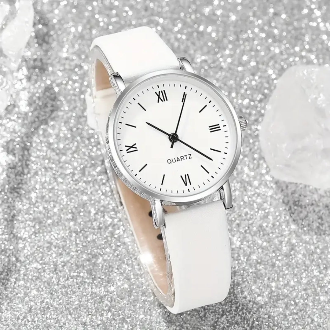 Women'S 6pcs Quartz Watch Set.