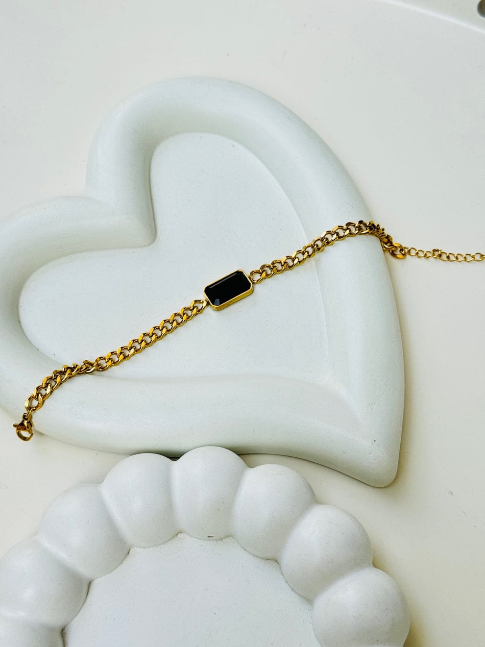 Gold Chain Bracelet with Black Onyx – Sleek & Timeless - My Store