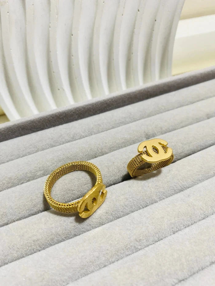 Chanel Style Ring – Classic Luxury Band with Iconic Detail - My Store