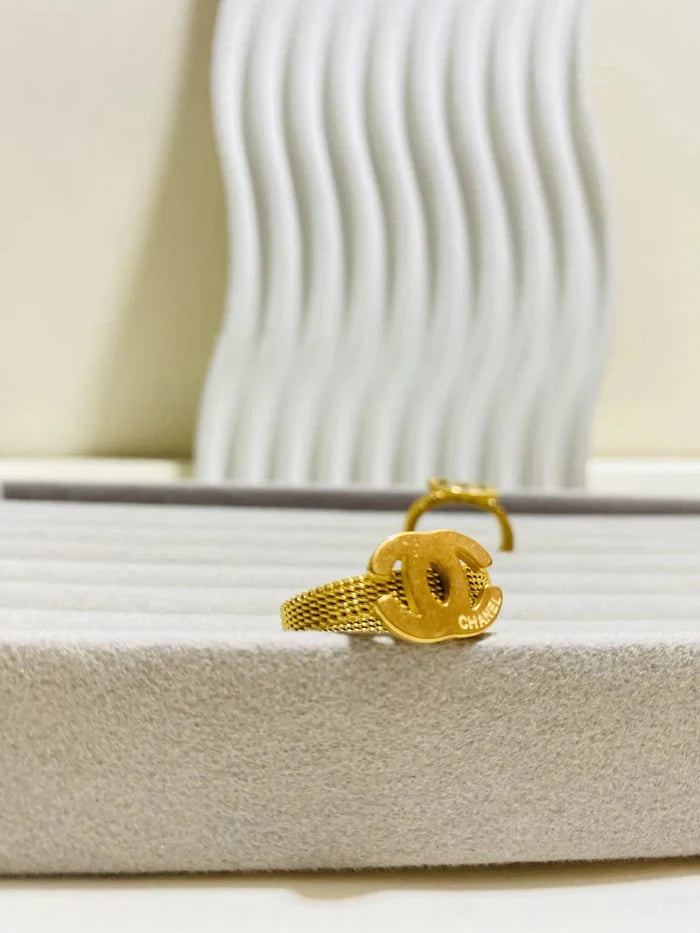 Chanel Style Ring – Classic Luxury Band with Iconic Detail - My Store
