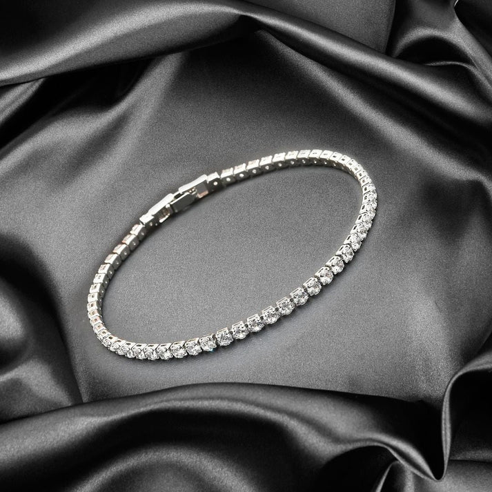 Elegant Silver Tennis Bracelet – Dainty, Classic Jewelry Piece - My Store