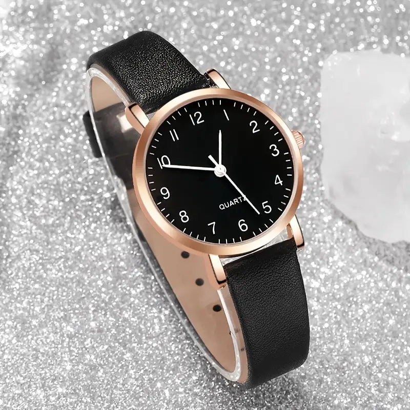 6pcs Women's Casual Digital Quartz Watch Set.