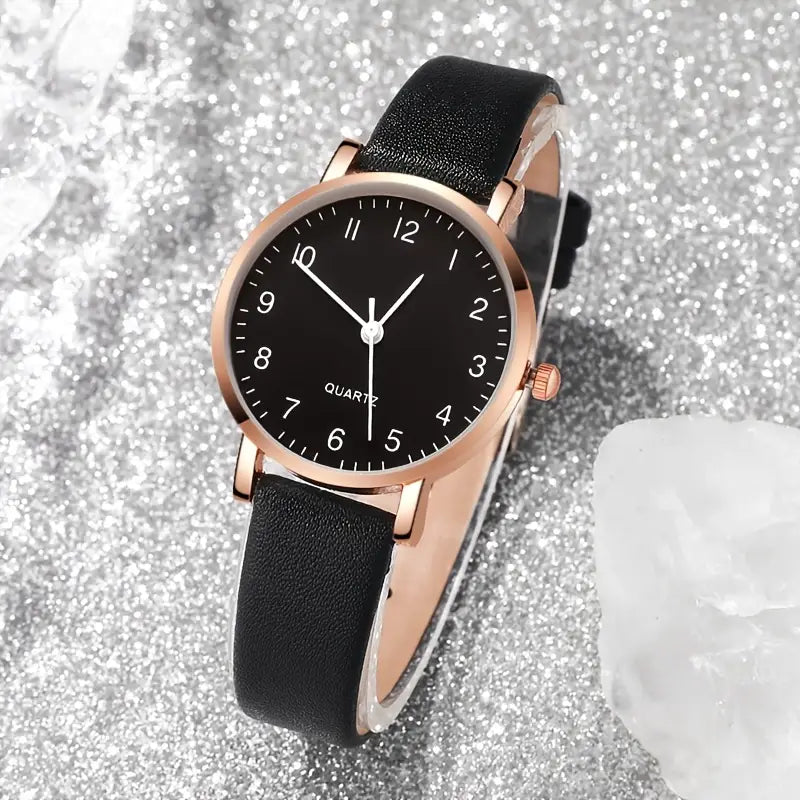 6pcs Women's Casual Digital Quartz Watch Set.