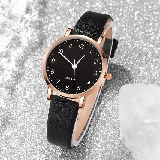 6pcs Women's Casual Digital Quartz Watch Set.