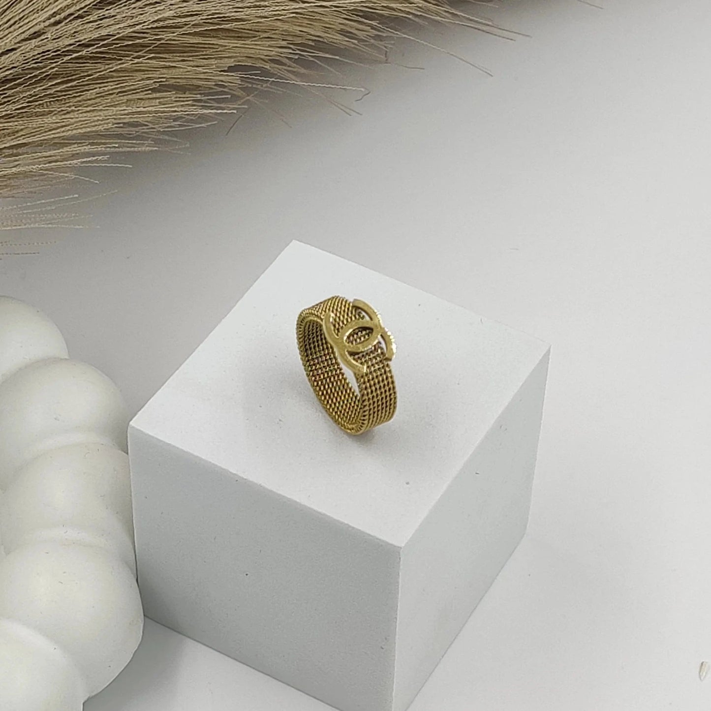 Chanel Style Ring – Classic Luxury Band with Iconic Detail - My Store